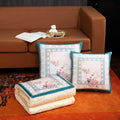 Convertible throw pillow blanket - car, office, nap, foldable backrest cushion, air conditioning quilt - chinese floral design