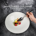 European-style embossed pure white tableware ceramic folded edge bowl large capacity ceramic salad fruit table stylish creative noodle bowl
