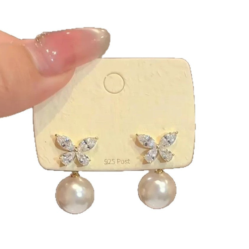 Sparkling butterfly beaded convertible earrings - two-way design, 2026 new arrival, unique & chic, elegant jewelry for women