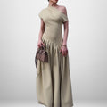 spring new arrivals: women's fashion - hot selling cross-border styles in europe and the us. elegant and chic maxi dress, fashionable high-waisted solid color dress
