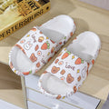 Graffiti "step on shit" slippers for women, summer outdoor wear, 2024 new cute indoor home one-strap casual couple slippers