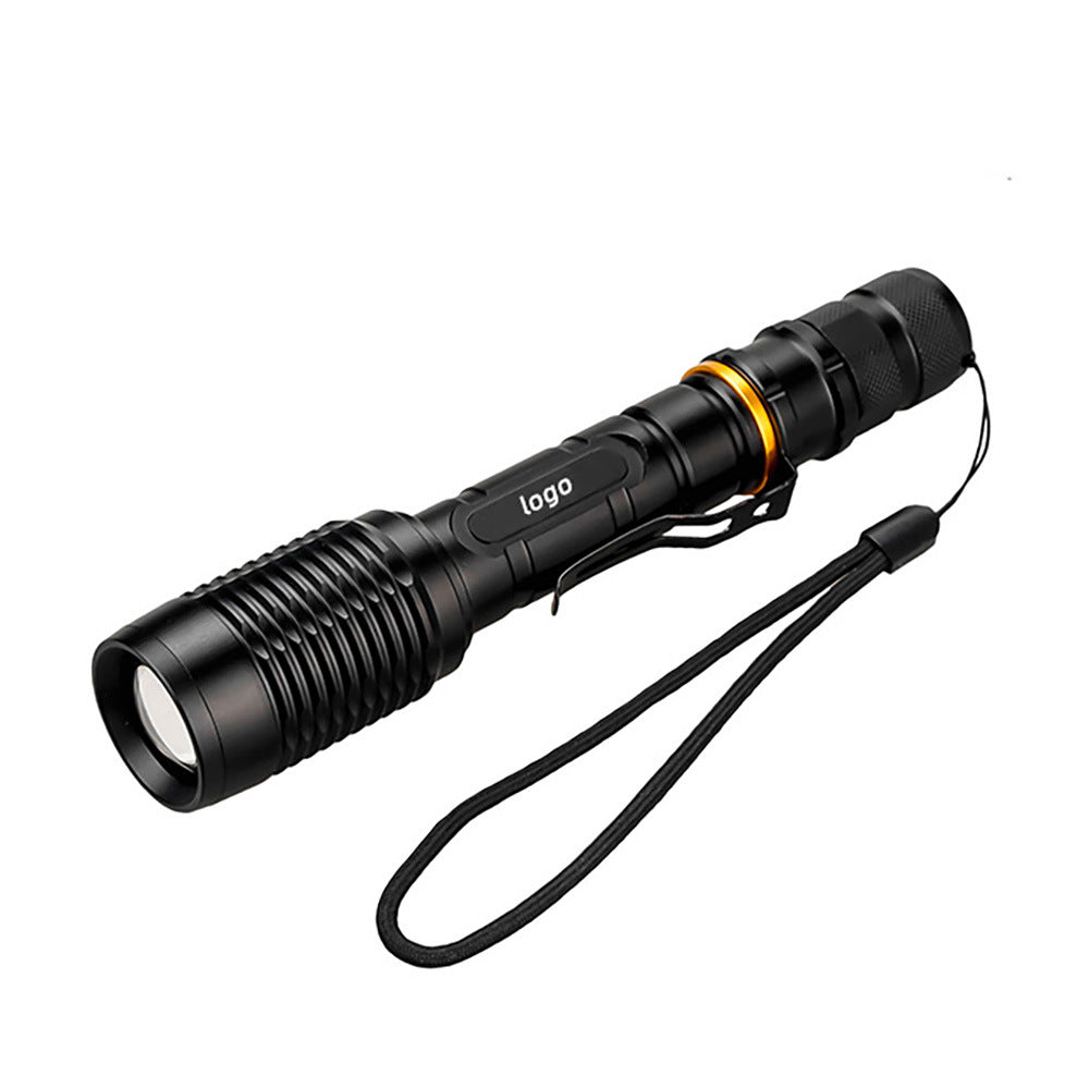 Cross-border   Classic Rattlesnake 10W strong light flashlight shrink zoom with pen holder