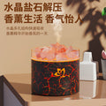 new salt stone flame aroma diffuser - home desktop usb colorful flame gradient ambient essential oil diffuser