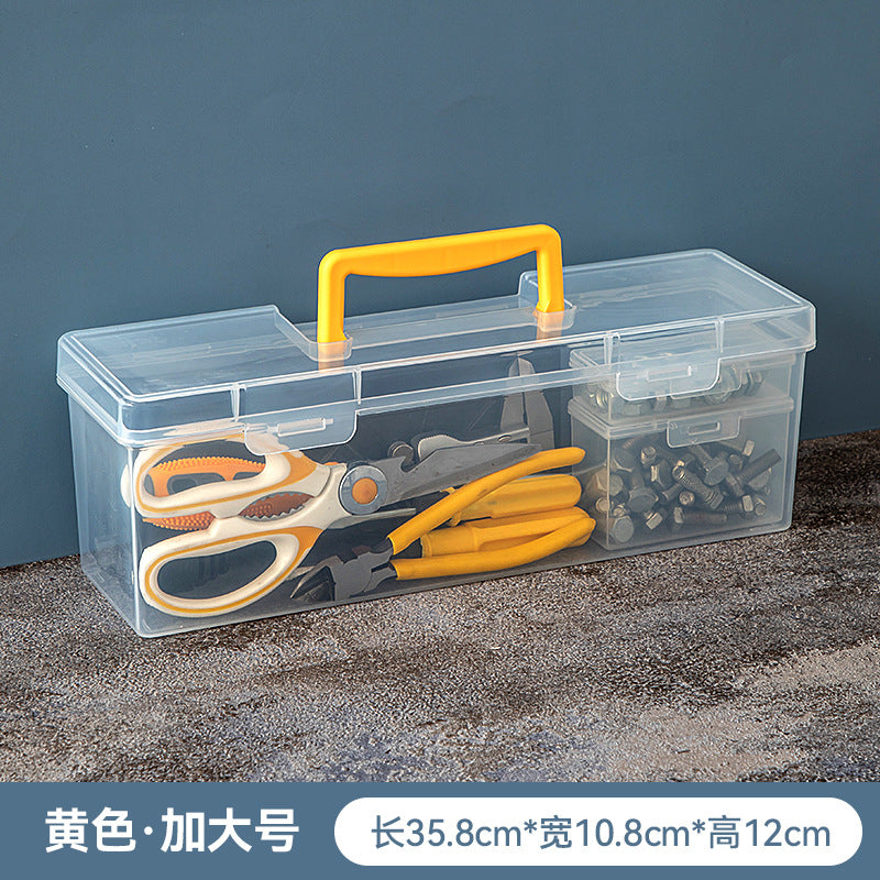 Household Multifunctional Hardware Toolbox Transparent Portable Tools Storage Box Wrench Screw Accessory Box Parts Box