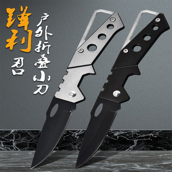 Wholesale high hardness stainless steel folding camping carry cut fruit self-defense unpacking hollow mini knife