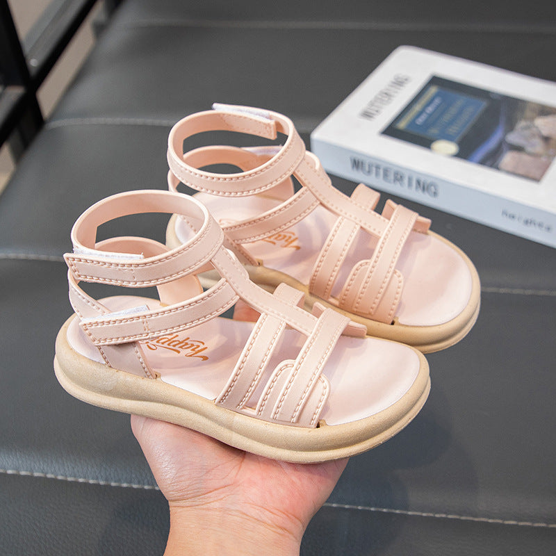 Girls' sandals: new  trendy summer styles for mid-to-large children, soft-soled, non-slip, kids' and toddler beach sandals for boys and girls