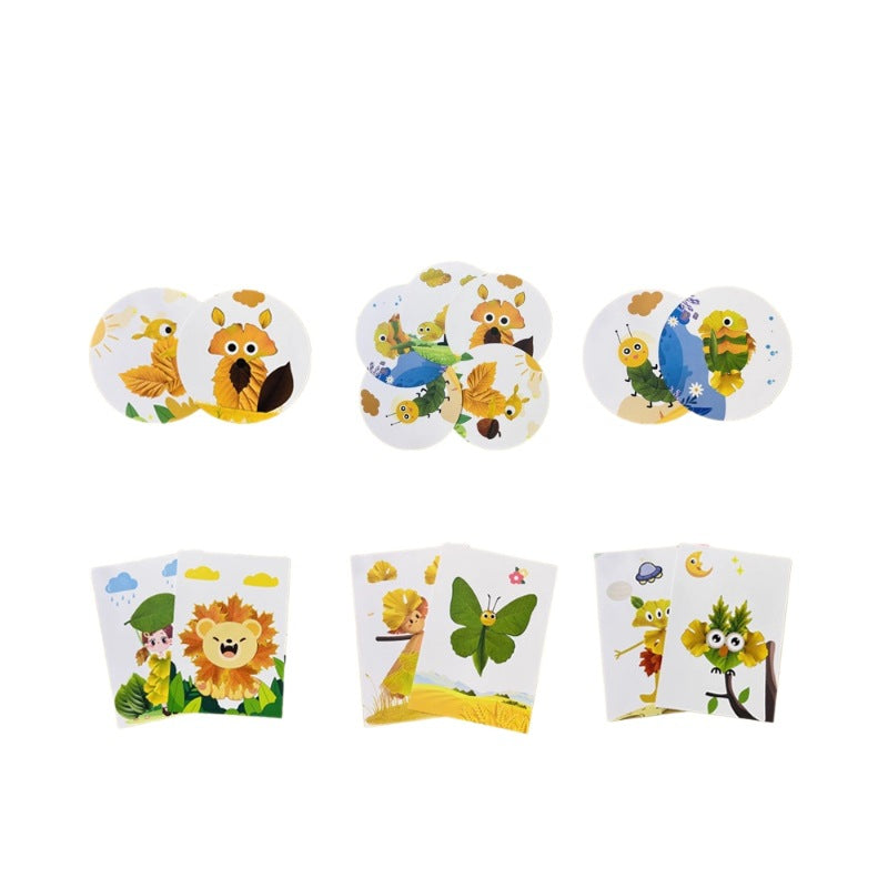 Creative leaf painting diy craft kit for kids - educational sticker art set - perfect gift for girls - ideal for preschool and kindergarten