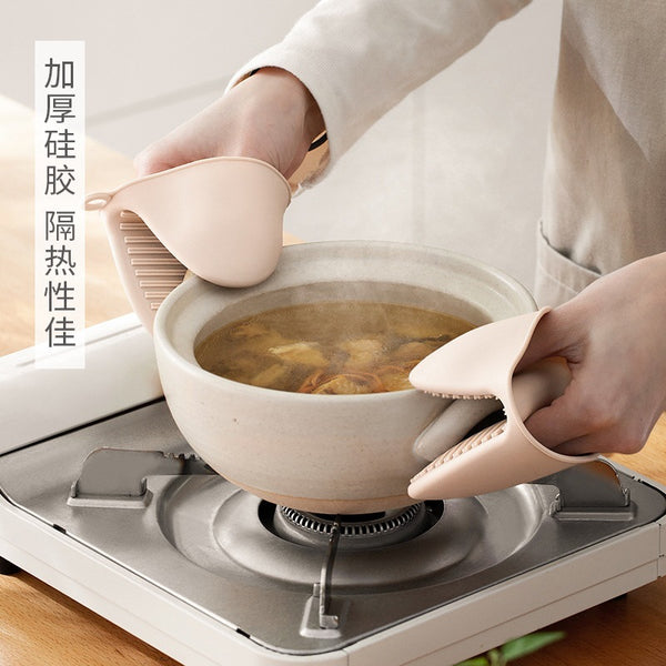 Liheng Kitchen Oven Microwave Oven Baking Bowl Holder Household High Temperature Anti-Thickening Silicone Insulation Gloves