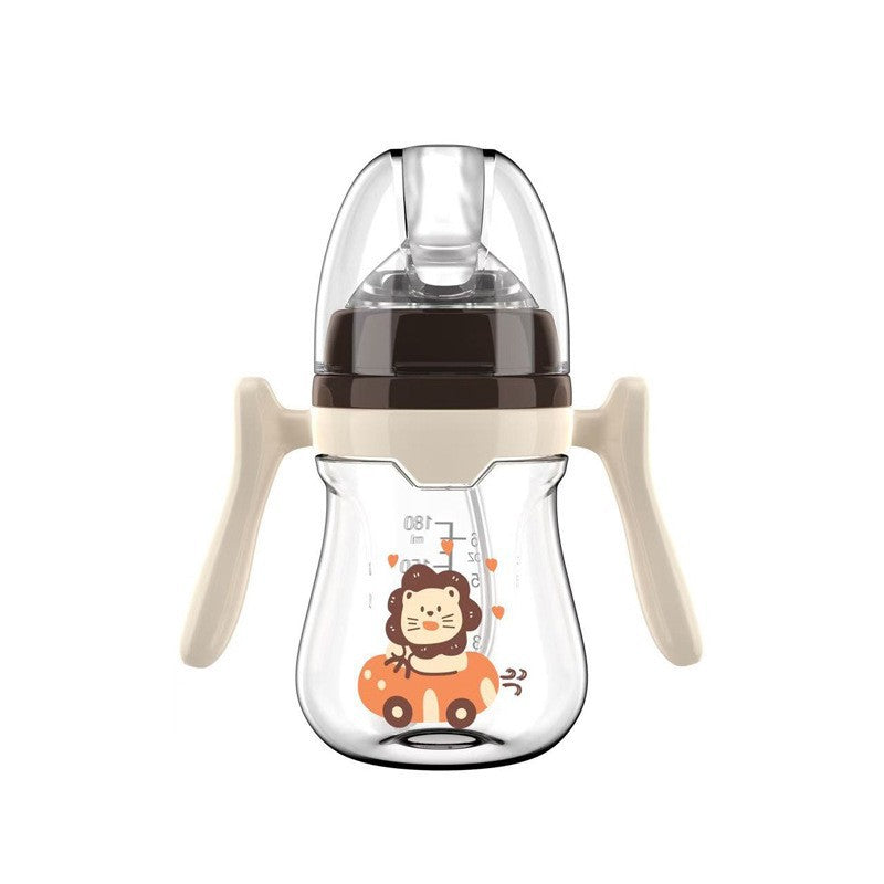 English boxed pacifier 180/240/280ml simple with handle PP bottle with straw