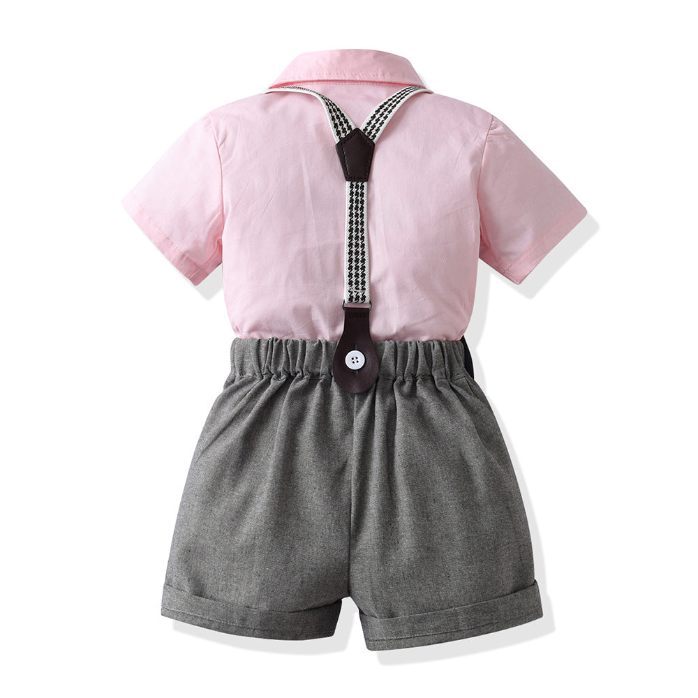 Export boyssuit summer dress new arrival kids kids wear spring and summer boys handsome baby clothes trendy