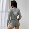 Pre-sale-73107# fashion cross-border new women's long sleeve slim fit hot girl women's shirt sweatshirt