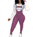 S390660 white casual houndstooth print set