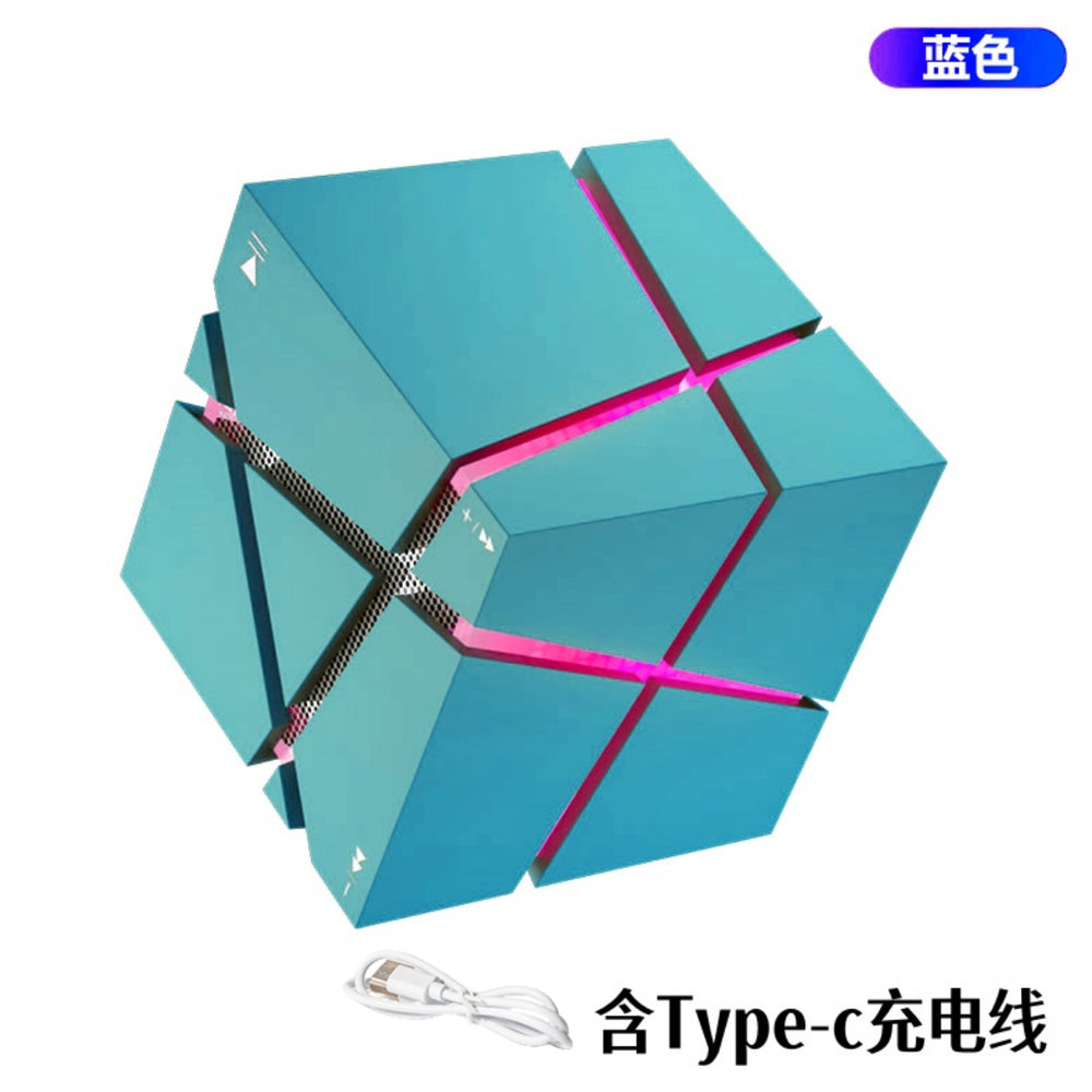 Original authentic rubik's cube bluetooth speaker subwoofer mini portable colorful light small speaker creative birthday gift
