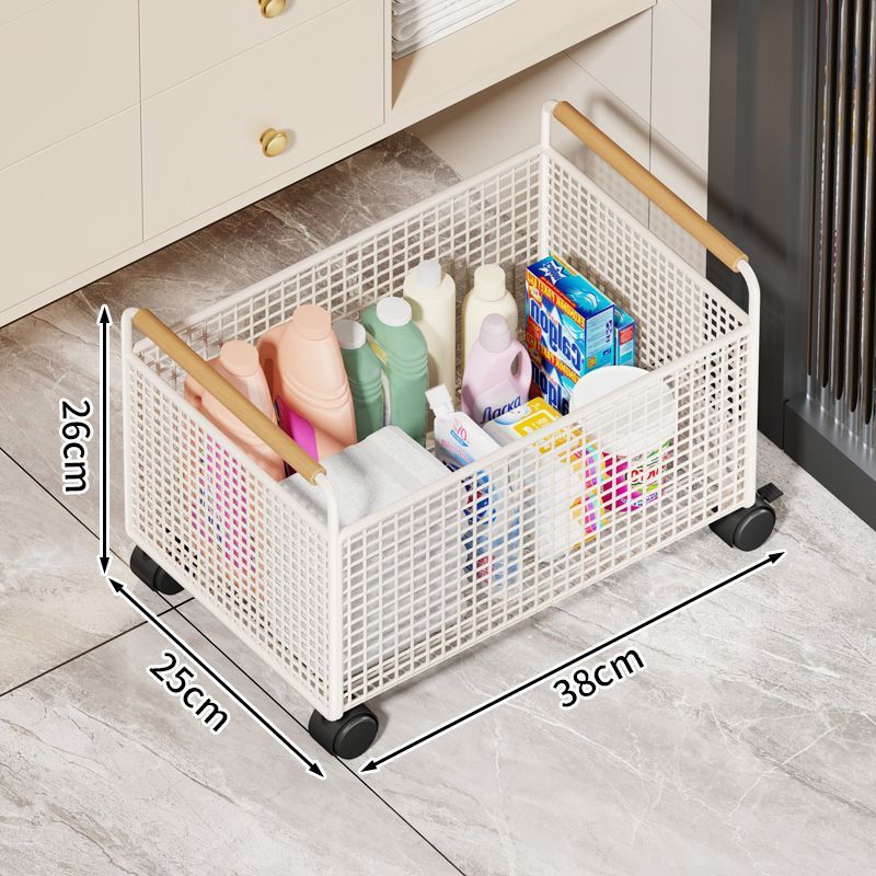 Bathroom cabinet under storage rack laundry detergent bathroom wheeled storage basket wash basin under washbasin movable storage rack