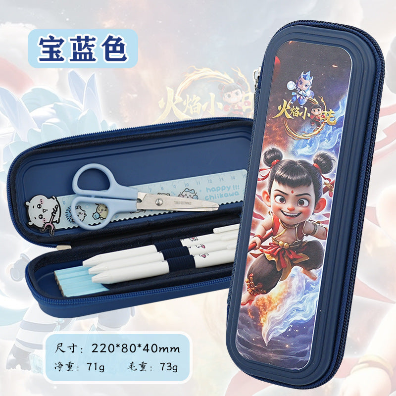 School season pencil case cartoon panda stationery case large capacity primary and secondary school students cute pencil case 2024 new pencil case