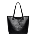 Trendy fashion tote bag 2026 new spring solid color crocodile pattern large capacity shoulder bag handbag women's bag