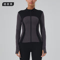new arrival fitness wear slimming look yoga wear outwear sports outwear women's yoga wear long sleevestops stand collar zipper