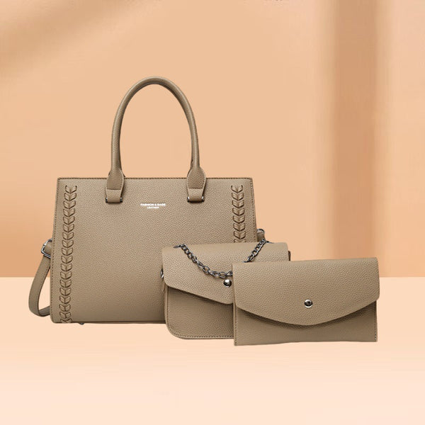 Women's bag 2025 new  fashion versatile trend women's shoulder portable oblique span tote bag three-piece set