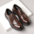 Genuine leather cowhide shoes men's business formal wear live broadcast british casual wedding easiest for match derby shoes soft bottom soft surface trendy shoes