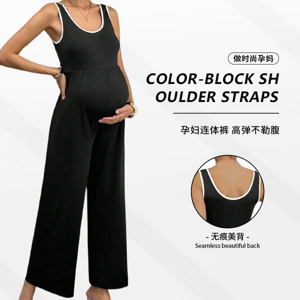 Suspender casual loose sports hip-wrapped one-piece trousers women's maternity clothing casual yoga clothing European and American  maternity pants