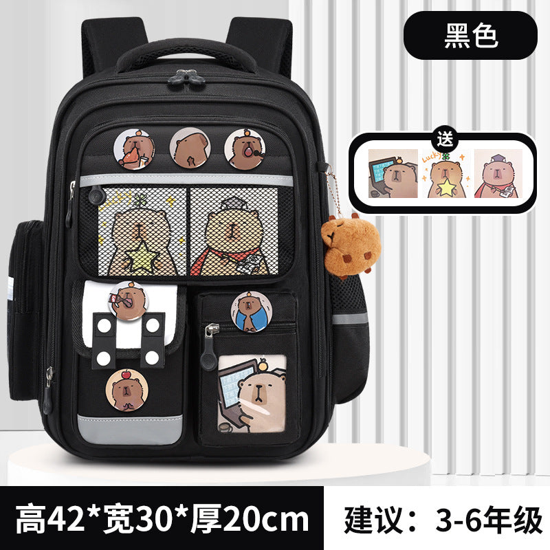 Kapibara new primary school bag, men's and women's 1-3-6 grades, light spine protection, large-capacity children's backpack