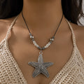 European and american cross-border exaggerated punk starfish necklace stylishfashionclassy sense ins heart clavicle chain jewelry