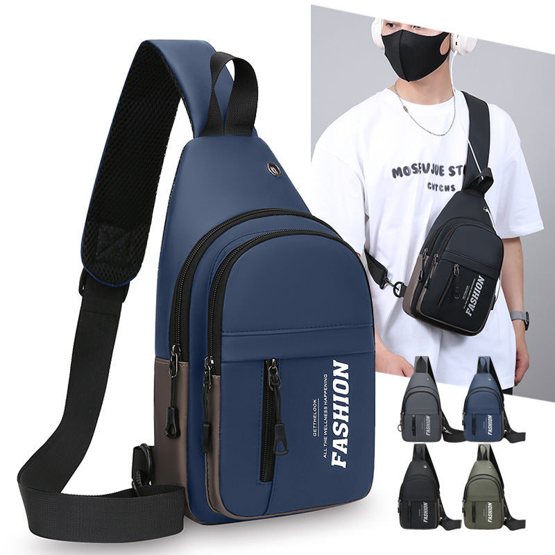 Crossbody bag men's trend versatile fashion fanny pack sports multi-functional breast bag 2025 new shoulder small backpack women