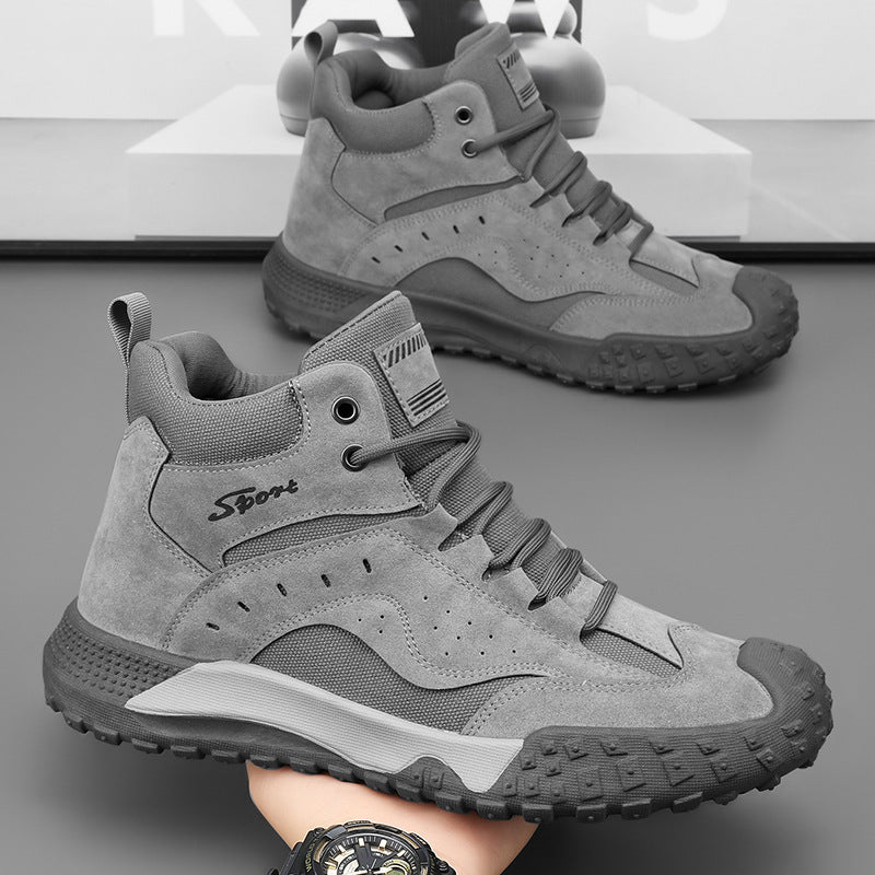 Men's winter high-top work boots: durable, slip-resistant safety boots for construction, outdoor activities, and hiking