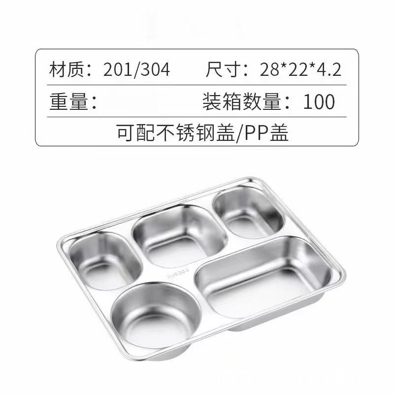 Here are a few options, depending on the specific nuance you want to convey:  **option 1 (focus on premium quality):**  "premium stainless steel dinner plates for home use - 304 stainless steel divided plates, perfect for cafeterias and serving dishes."