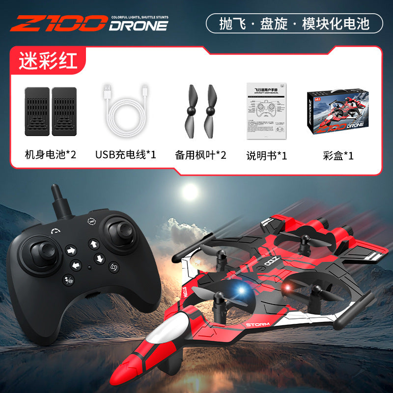 z100 quadcopter combat drone - four-axis with lights, stunt capabilities, hovering, and altitude hold - remote control aircraft at a low price