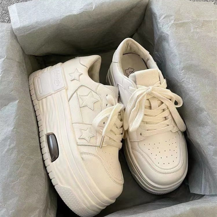 Thick-soled white shoes children thin small Internet celebrities with the same height-increasing star board shoes short welfare women's shoes tide