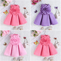 hot-selling girls' summer sleeveless princess dress with oversized floral ruffle detail (european & american style)