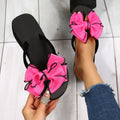 plus size summer new bowknot flip-flops casual outdoor beach seaside vacation wedge sandals