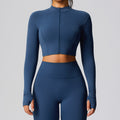 European and american autumn/winter zip-up yoga jacket for women, outdoor running long sleeve fitness jacket, cloud-feel quick-dry activewear yoga top