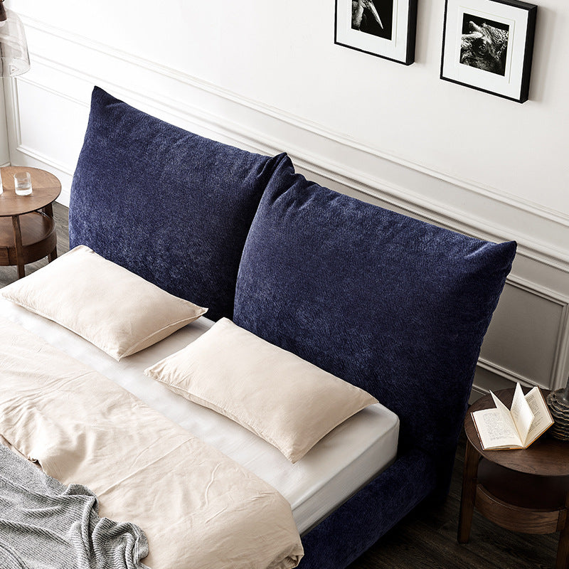 Foshan furniture factory custom italian petal fabric bed modern minimalist designer master bedroom double bed