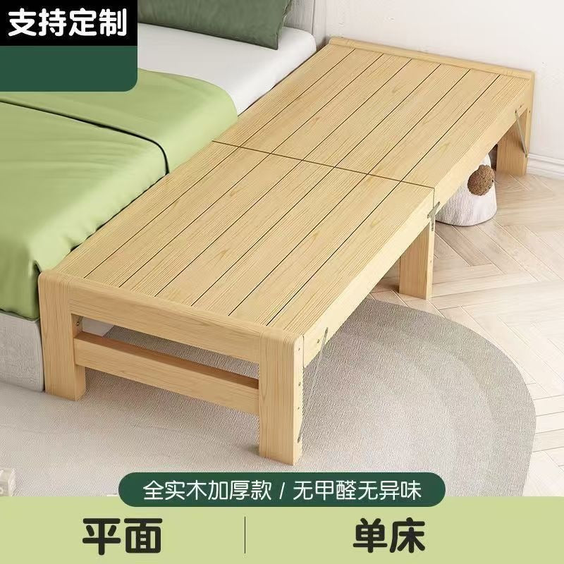 Solid wood baby splicing bed foldable bed free installation with guardrail kids bed boys and girls splicing large bed crib