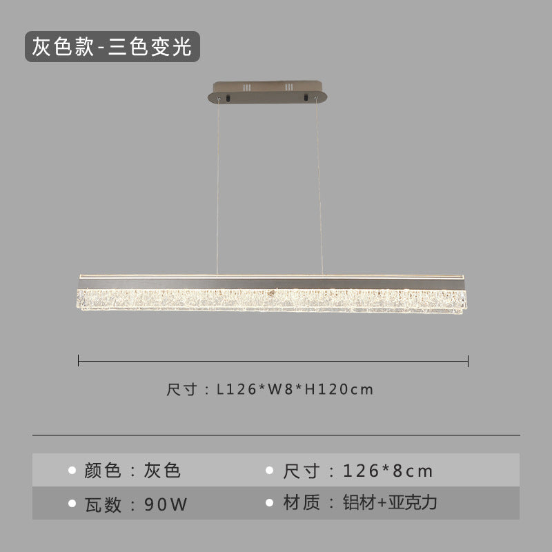 Italian light luxury restaurant one-word chandelier modern minimalist high-end dining table bar lamp high-end lighting