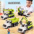 Kids' construction engineering toys - alloy dump truck, mixer truck, crane, excavator, log loader, and transporter - ages 3-6