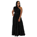 C7389 cross-border   fashion women's elegant off-the-shoulder lightweight summer dress