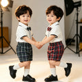 Kindergarten summer uniforms - british academy style children's school uniform set - elementary school class uniforms - summer graduation photo outfit