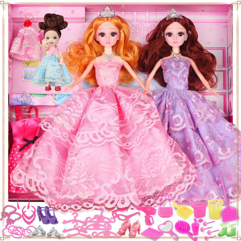 Parent-child dress-up doll set gift box princess girl children's toy cloth clothes birthday cute change clothes store