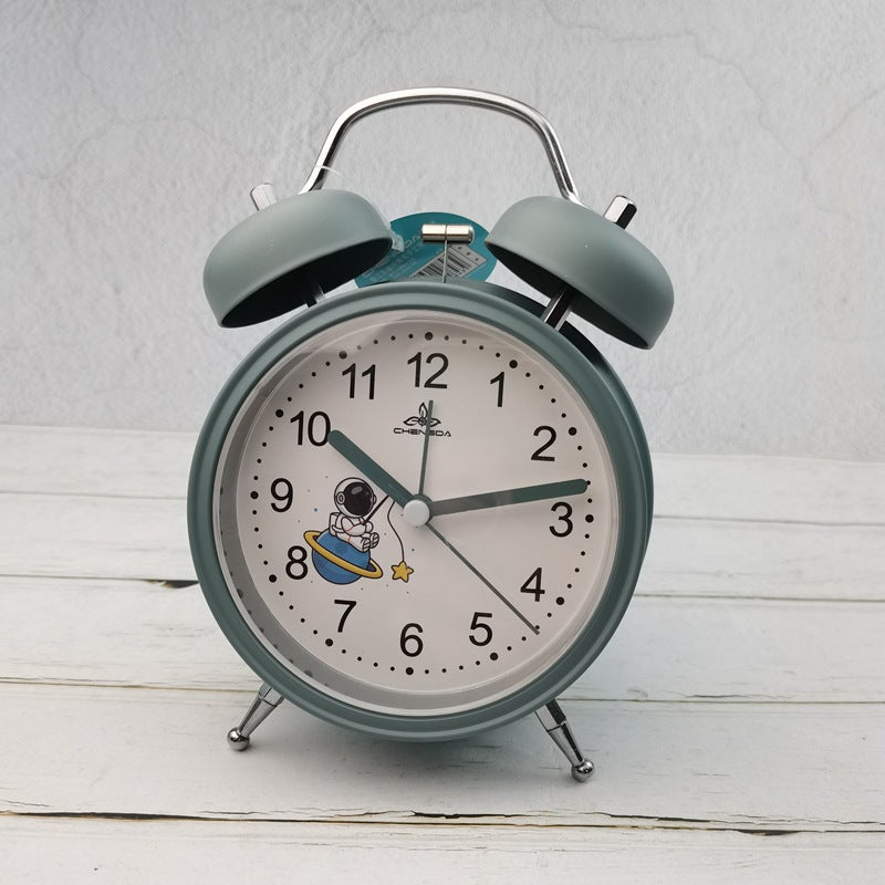 Alarm clock new cartoon creative students with large volume clock decoration luminous silent wrought iron bell alarm clock Y43