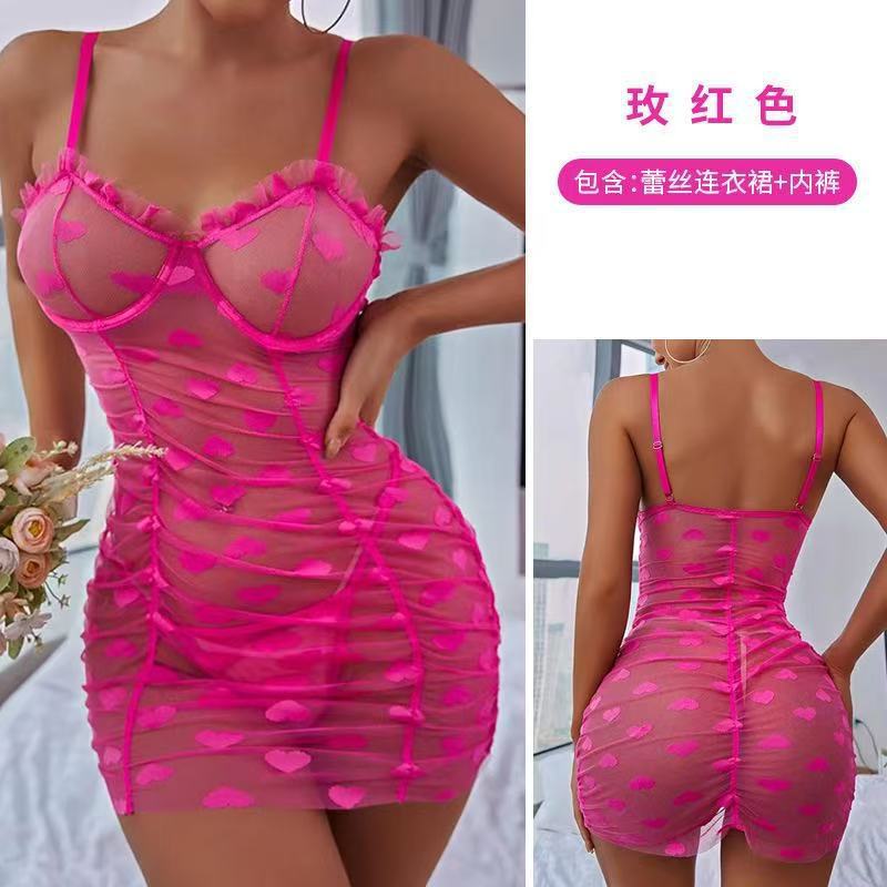 new european and american style sexy see-through lace dress set lingerie for women - cross-border e-commerce