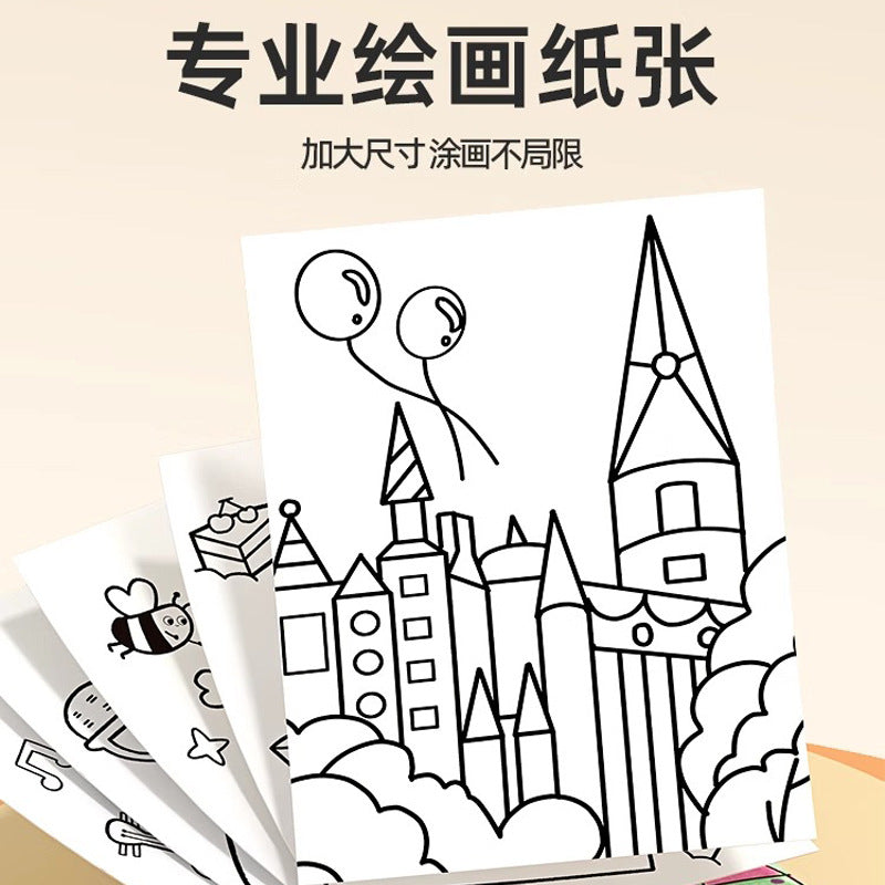 Coloring book for kids - hand-painted picture book, perfect for preschoolers and early childhood development - doodle and draw set