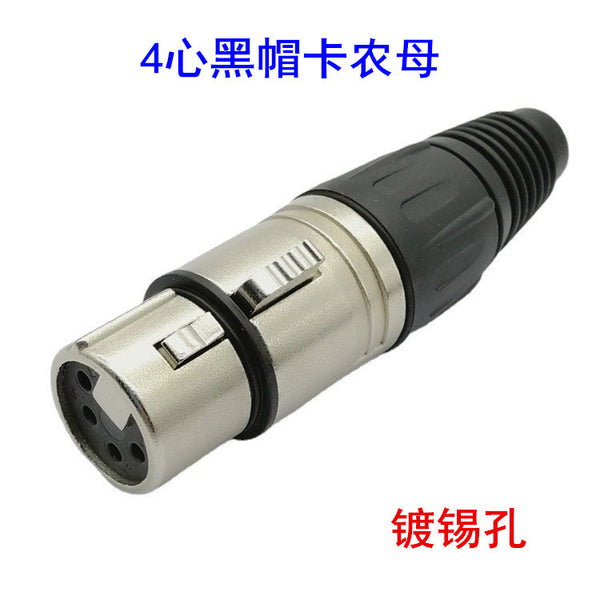 Nickel-plated 4-pin XLR cable connector Card faucet, audio plug, Canon Canon head, microphone, female head