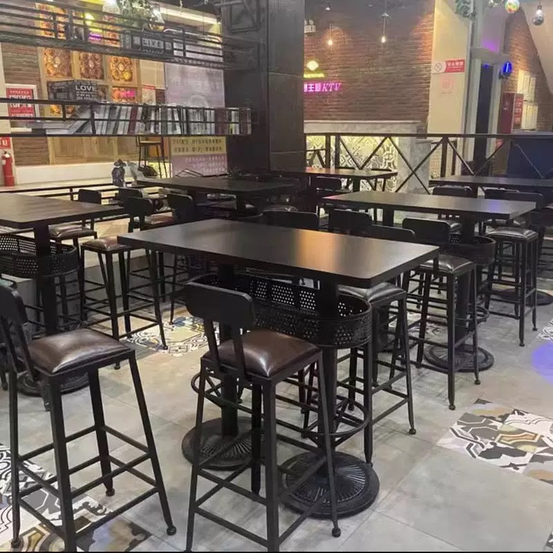 Bar clear bar ktv cafe high table and chair combination retro bar stool industrial style bistro loose table