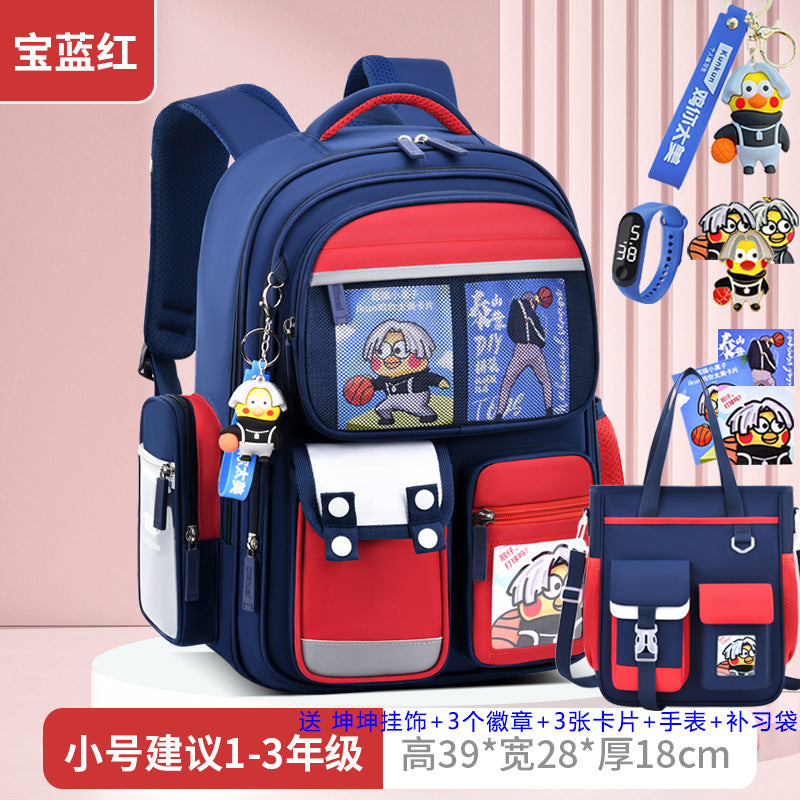 2026 new children's backpack for boys, elementary school grades 1-6, boys' and girls' spine-protecting, weight-reducing double shoulder bag