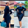 new african cross-border fashion: women's long-sleeve, bodycon, professional-style dress
