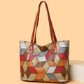 New fashionable textured patchwork shoulder bag, large capacity tote bag, versatile handbag, mom bag, commuter bag, women's bag