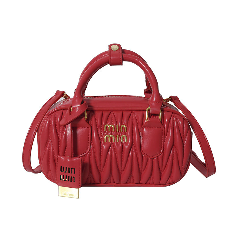 new arrivalclassy pleated bowling pillow classy crossbody bag fashion shoulder satchel bag high-looking and stylish